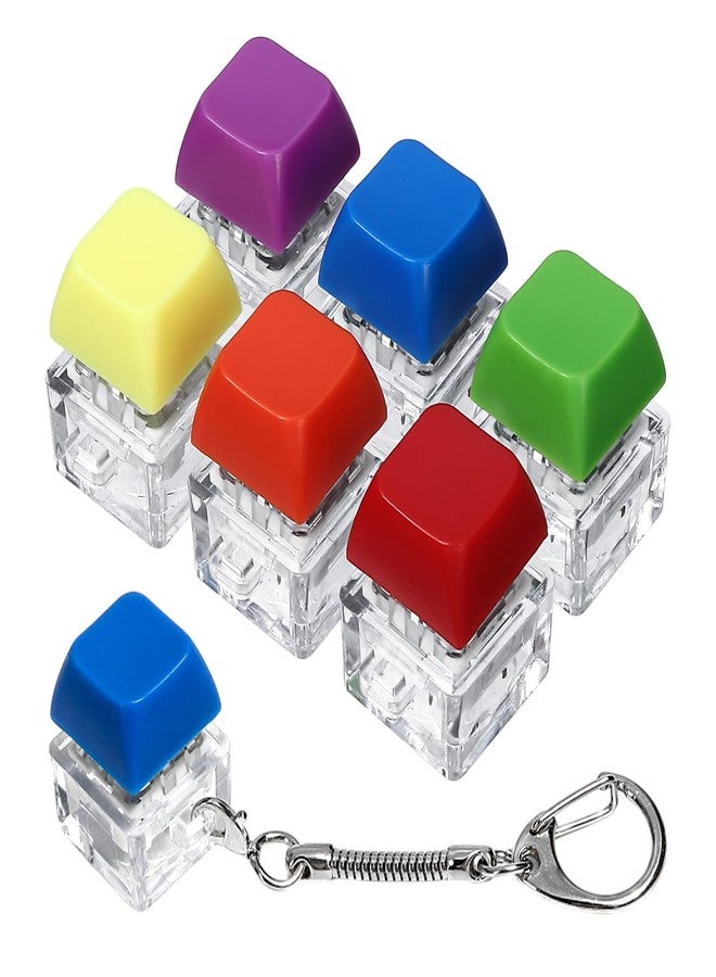 DEARIDAP 6 PCS Keyboard Fidget, Keyboard Clicker Keychain, Push Bubble Sensory Fidget for Adults to Relief Pass Time (Red, Blue, Purple, Green, Orange, Yellow) - Image 1